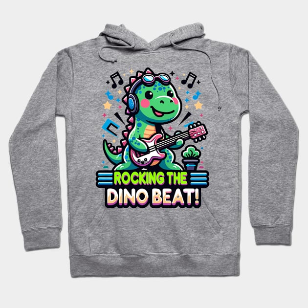 Musical Dino Groove: Jam Session Design Hoodie by WEARWORLD